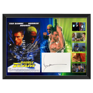 Jean Claude Van Damme & Dennis Rodman Signed & Framed Double Team 11x17 Photo (Schwartz)