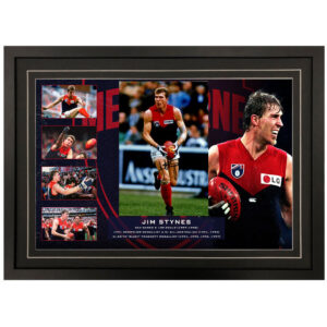 AFL - Melbourne Demons "Jim Stynes" Signed & Framed 8x12 Photo Display