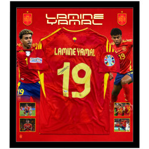 Soccer – LAMINE YAMAL Signed & Framed Spain Jersey
