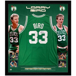 Basketball - Larry Bird Signed & Framed Boston Celtics Jersey (JSA)