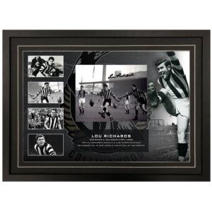 AFL - Collingwood Magpies "Lou Richards" Signed & Framed 8x10 Photo Display A