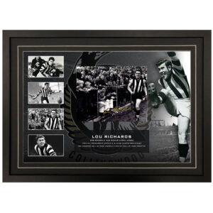 AFL - Collingwood Magpies "Lou Richards" Signed & Framed 8x10 Photo Display B