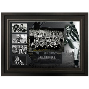 AFL - Collingwood Magpies "Lou Richards" Signed & Framed 8x12 Photo Display