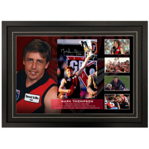 AFL - Essendon Bombers "Mark Thompson" Signed & Framed 8x12 Photo Display