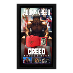 Michael B. Jordan - "Creed" Signed & Framed Red Boxing Glove (Beckett)