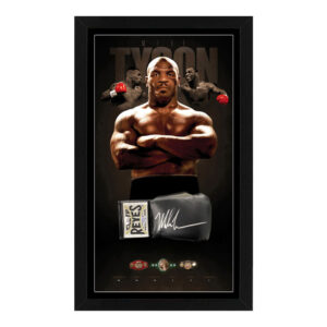 Mike Tyson Signed & Framed Reyes Black Boxing Glove (JSA & Fiterman)