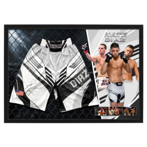 UFC - Nate Diaz Signed & Framed UFC Trunks (Beckett Hologram)