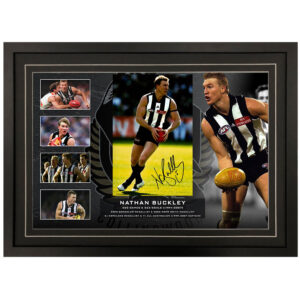 AFL - Collingwood Magpies "Nathan Buckley" Signed & Framed 8x12 Photo Display