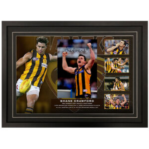 AFL - Hawthorn Hawks "Shane Crawford" Signed & Framed 8x12 Photo Display B