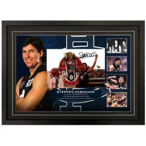AFL - Carlton Blues "Stephen Kernahan" Signed & Framed 8x12 Photo Display B