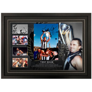AFL - Collingwood Magpies "Tony Shaw" Signed & Framed 8x12 Photo Display