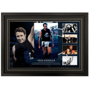 AFL - Carlton Blues  "John Nicholls " Signed & Framed 8x12 Photo Display B