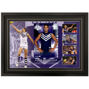 AFL - Fremantle Dockers "Aaron Sandilands" Signed & Framed 8x12 Photo Display