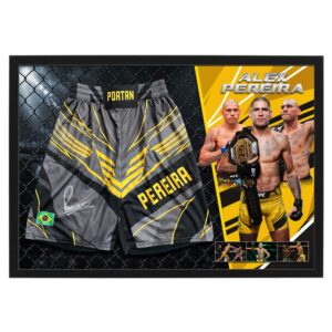 UFC - Alex Pereira Signed & Framed UFC Trunks (Beckett Hologram)