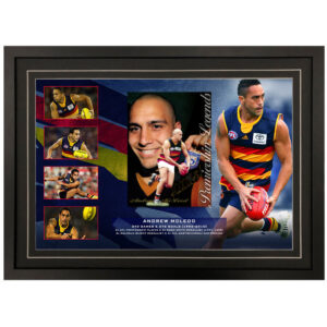 AFL - Adelaide Crows "Andrew Mcleod" Signed & Framed 8x12 Photo Display B