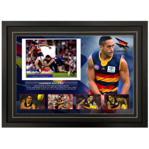AFL - Adelaide Crows "Andrew Mcleod" Signed & Framed 8x12 Photo Display C