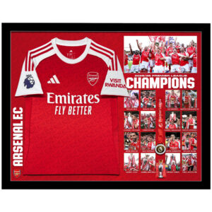 Arsenal 2025/26 Premier League Champions Framed Jersey & Medal