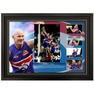 AFL - Western Bulldogs "Barry Hall" Signed & Framed 8x12 Photo Display B