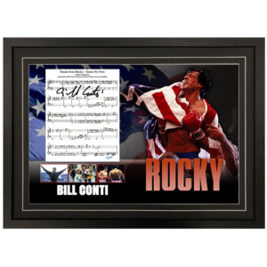 Rocky - "Theme Music" Bill Conti Signed & Framed 8x10 Music Sheet Display (ACOA)