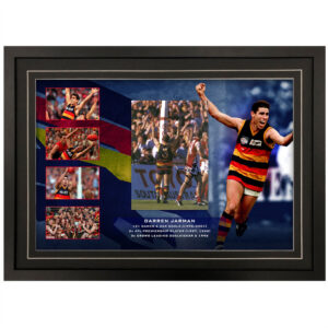 AFL - Adelaide Crows "Darren Jarman" Signed & Framed 8x12 Photo Display