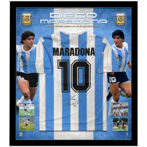 Soccer - Maradona Signed & Framed Argentina 1986 FIFA World Champion Jersey (ICONS)