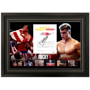 ROCKY - "DRAGO" Signed & Framed 8x10 Movie Script Cover (PSA)