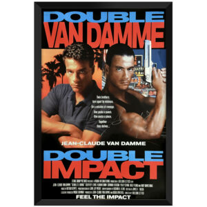 Jean Claude Van Damme & Bolo Yeung - Signed & Framed Double Impact Movie Poster