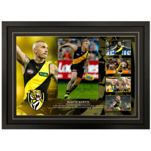 AFL - Richmond Tigers "Dustin Martin" Signed & Framed 8x12 Photo Display D