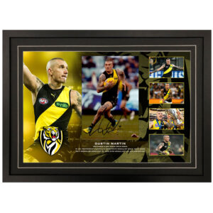 AFL - Richmond Tigers "Dustin Martin" Signed & Framed 8x12 Photo Display E