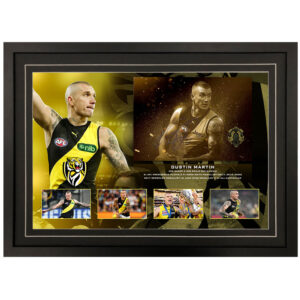 AFL - Richmond Tigers "Dustin Martin" Signed & Framed 8x12 Photo Display F