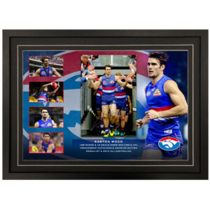 AFL - Western Bulldogs "Easton Wood" Signed & Framed 8x12 Photo Display