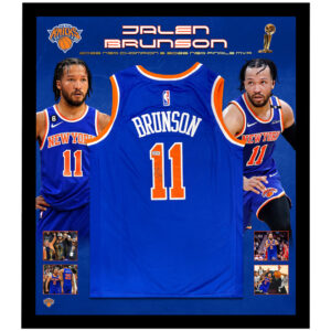 Basketball - Jalen Brunson Signed & Framed Knicks Jersey 2026 NBA Finals Champions (Beckett)