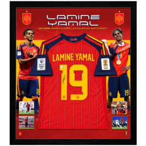 Soccer – LAMINE YAMAL 2026 FIFA CHAMPION Signed & Framed Spain Jersey (Beckett)