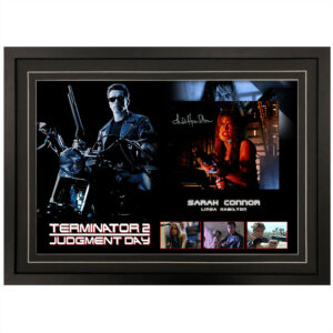 The Terminator 2 - "Sarah Connor" Signed & Framed Signature card & 8x10 Photo Display