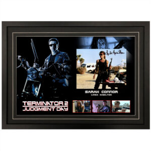 The Terminator 2 - "Sarah Connor" Signed & Framed Signature card & 8x10 Photo Display B