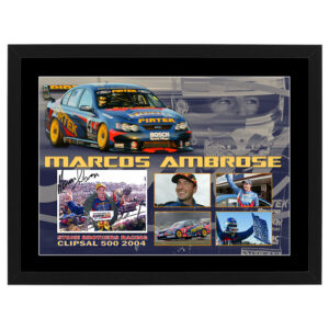 V8 Supercars - Marcos Ambrose Signed & Framed 6x8 Holden Photo Display