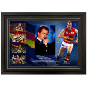AFL - Adelaide Crows "Mark Ricciuto" Signed & Framed 8x12 Photo Display B