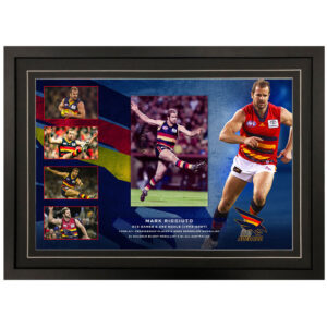 AFL - Adelaide Crows "Mark Ricciuto" Signed & Framed 8x12 Photo Display