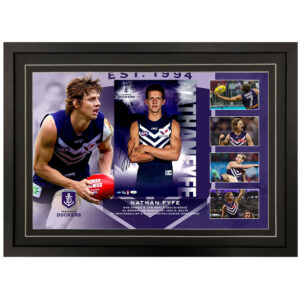 AFL - Fremantle Dockers "Nathan Fyfe" Signed & Framed 8x12 Photo Display