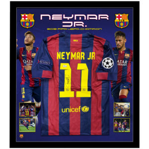 Soccer – Neymar Jr. Signed & Framed 2015 Barcelona UEFA Champions Jersey (Beckett)
