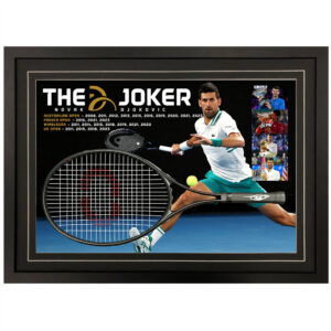 Novak Djokovic Signed and Framed Tennis Racquet