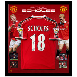 Soccer - Paul Scholes Signed & Framed Manchester United Jersey (Beckett)