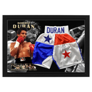 Roberto Duran - Signed & Framed Boxing Trunks (Beckett)