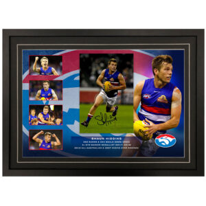 AFL - Western Bulldogs "Shaun Higgins" Signed & Framed 8x12 Photo Display