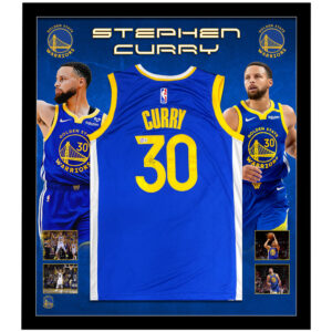 Basketball - Stephen Curry Signed & Framed Golden State Warriors Blue Jersey (Beckett)