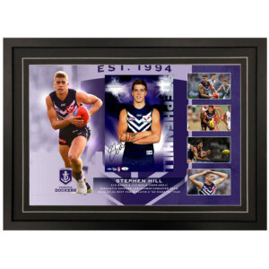 AFL - Fremantle Dockers "Stephen Hill" Signed & Framed 8x12 Photo Display