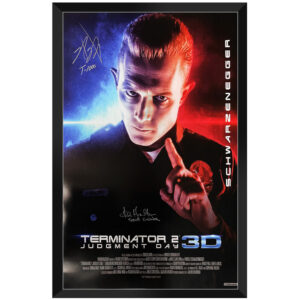 Linda Hamilton, Robert Patrick - "Terminator 2: Judgement Day" Signed & Framed Movie Poster C
