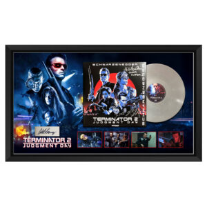 Arnold Schwarzenegger, Linda Hamilton & Robert Patrick- "Terminator 2" Signed & Framed LaserDisc Vinyl