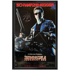 Linda Hamilton & Robert Patrick - "Terminator 2: Judgement Day" Signed & Framed Movie Poster A