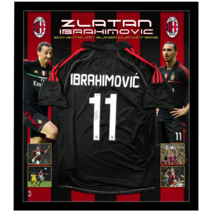 Soccer – Zlatan Ibrahimovic Signed & Framed Black AC Milan Jersey (Beckett)